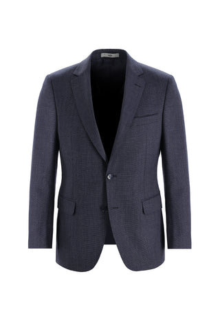  Koyu Lacivert 7 Drop Slim Fit Dar Kesim Kuşgözü Takım Elbise