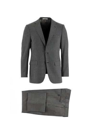 Siyah Kuşgözü Yünlü Takım Elbise