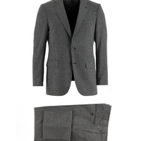 Siyah Regular Fit Yünlü Kuşgözü Takım Elbise