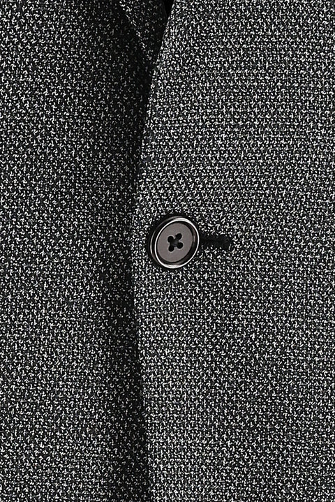 Siyah 7 Drop Slim Fit Dar Kesim Kuşgözü Yünlü Takım Elbise