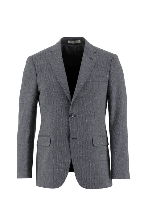 Koyu Lacivert 6 Drop Regular Fit Standart Kesim Kuşgözü Yünlü Takım Elbise