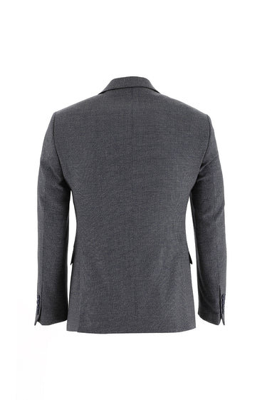 Koyu Lacivert Slim Fit Dar Kesim Yünlü Kuşgözü Takım Elbise