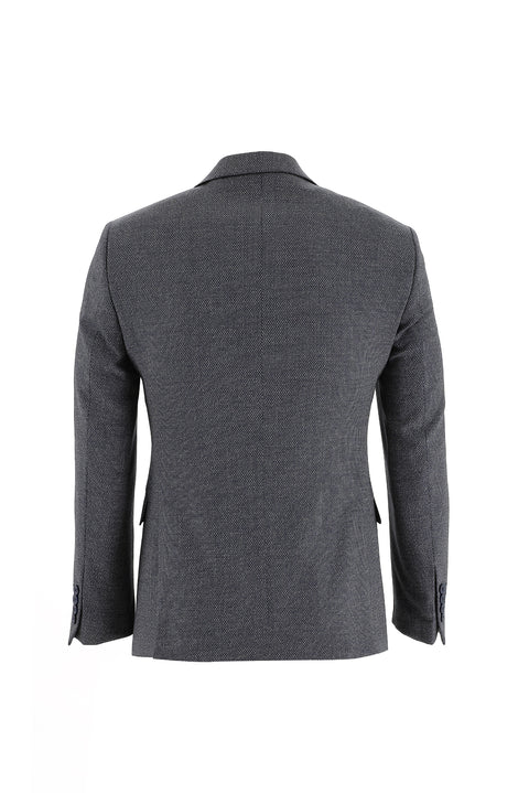 Koyu Lacivert 7 Drop Slim Fit Dar Kesim Kuşgözü Yünlü Takım Elbise