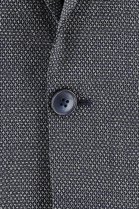 Koyu Lacivert 7 Drop Slim Fit Dar Kesim Kuşgözü Yünlü Takım Elbise