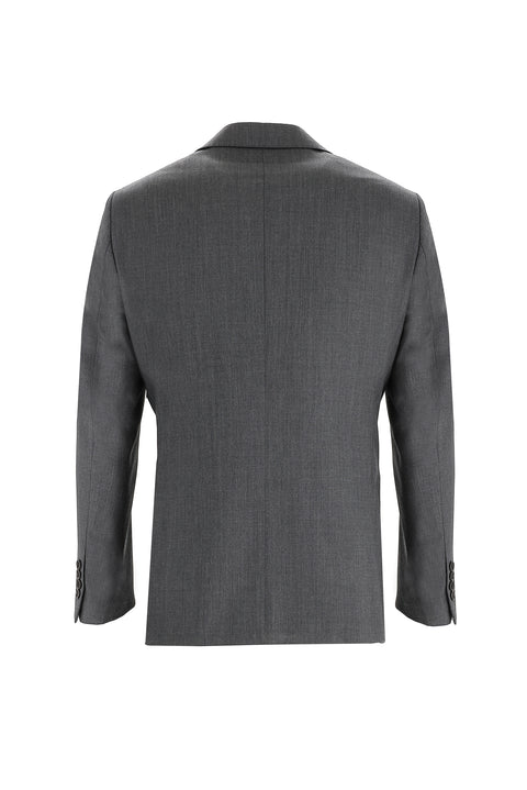 Açık Antrasit 6 Drop Regular Fit Standart Kesim Yünlü Desenli Takım Elbise