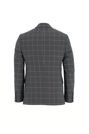Koyu Lacivert Slim Fit Dar Kesim Kombinli Kareli Takım Elbise