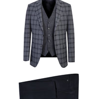 Orta Lacivert 7 Drop Slim Fit Dar Kesim Antibakteriyel Kombinli Takım Elbise