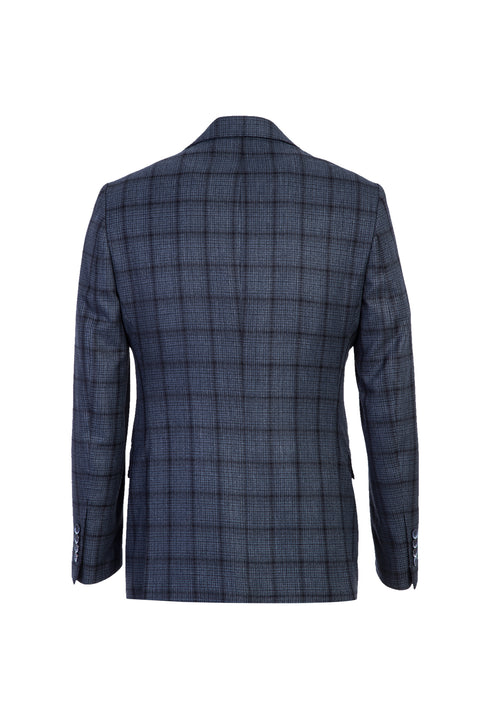 Koyu Lacivert 7 Drop Slim Fit Dar Kesim Yelekli Desenli Kombinli Takım Elbise
