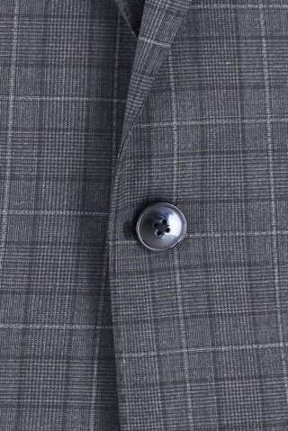  Koyu Füme 4 Drop Relaxed Fit Rahat Kesim Yünlü Ekose Takım Elbise