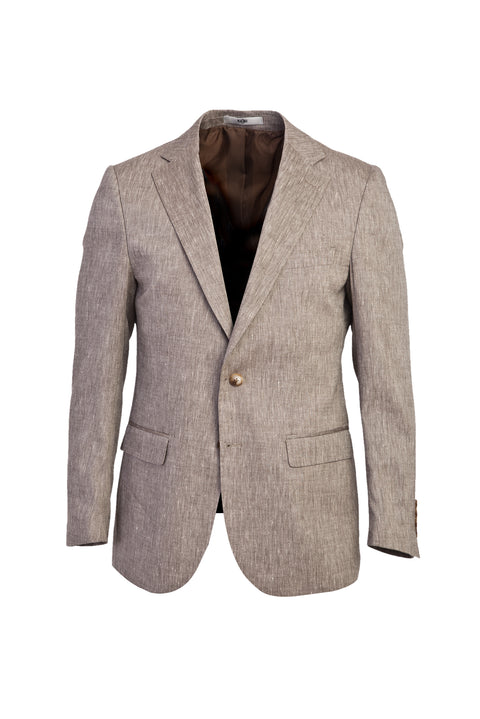 Açık Gri 6 Drop Regular Fit Standart Kesim Klasik Keten Karışımlı Ceket