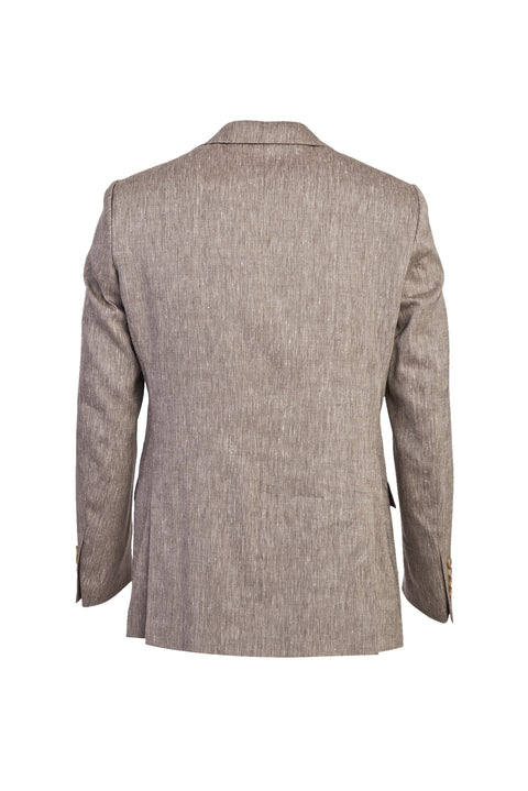 Açık Gri 6 Drop Regular Fit Standart Kesim Klasik Keten Karışımlı Ceket
