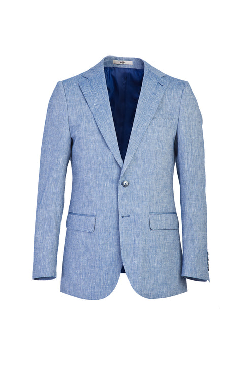 Açık Mavi 6 Drop Regular Fit Standart Kesim Klasik Desenli Ceket