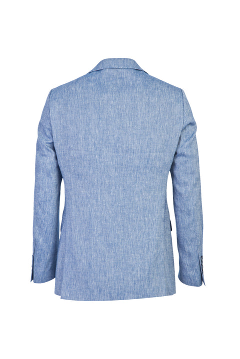 Açık Mavi 6 Drop Regular Fit Standart Kesim Klasik Desenli Ceket