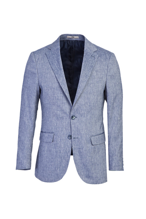 Koyu Mavi  6 Drop Regular Fit Standart Kesim Klasik Desenli Ceket