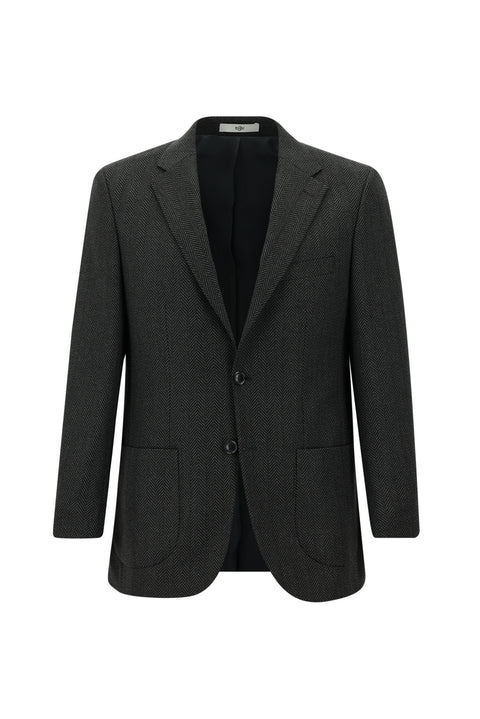 Siyah 6 Drop Regular Fit Standart Kesim Balıksırtı Ceket