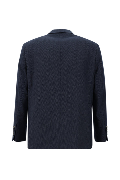 Medium Navy 4 Drop Relaxed Fit Patterned Jacket