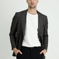 Black 6 Drop Regular Fit Patterned Jacket