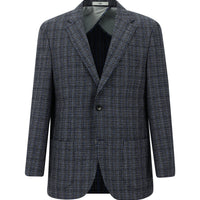 Koyu Lacivert 4 Drop Relaxed Fit Rahat Kesim Desenli Ceket