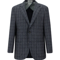 Koyu Lacivert 4 Drop Relaxed Fit Rahat Kesim Desenli Ceket