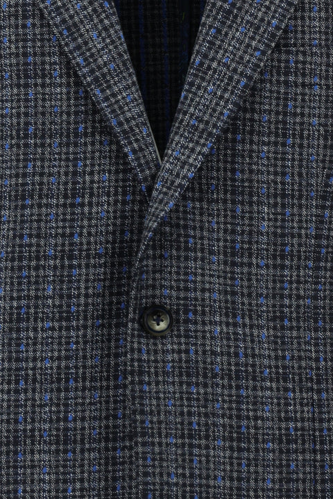 Koyu Lacivert 4 Drop Relaxed Fit Rahat Kesim Desenli Ceket