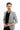 Açık Gri Slim Fit Dar Kesim Kareli Ceket