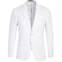 Beyaz Slim Fit Dar Kesim Spor Pamuk Ceket