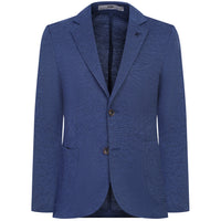 Açık Lacivert Slim Fit Dar Kesim Kuşgözü Pamuk Ceket