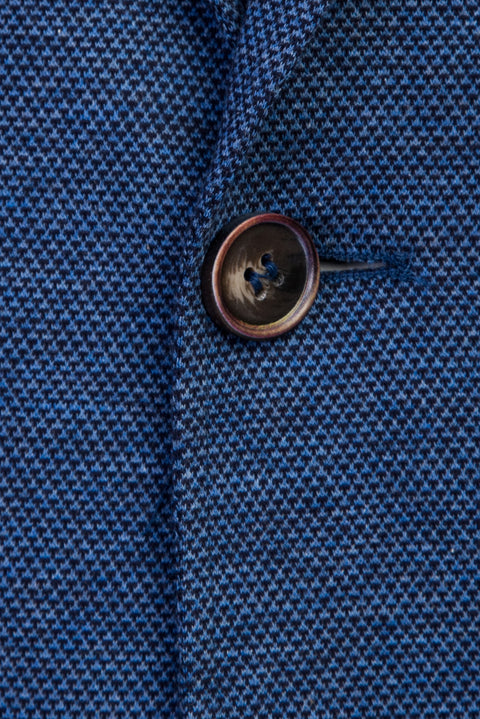 Açık Lacivert 7 Drop Slim Fit Dar Kesim Kuşgözü Pamuk Ceket