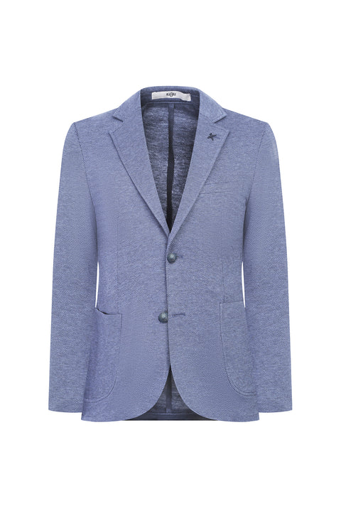 Açık Mavi 7 Drop Slim Fit Dar Kesim Spor Pamuk Ceket