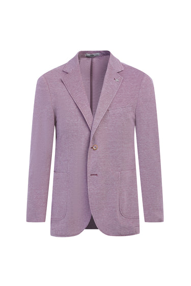 Açık Kırmızı Slim Fit Dar Kesim Kuşgözü Spor Pamuk Ceket