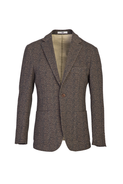 Koyu Kahve 7 Drop Slim Fit Dar Kesim Spor Desenli Ceket
