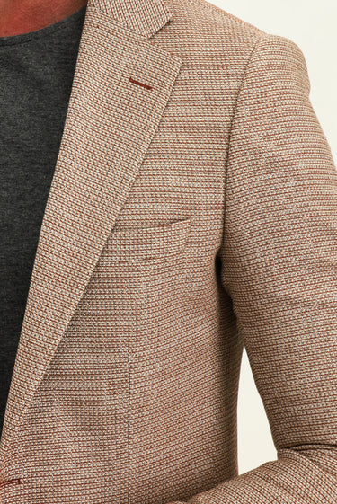 Açık Kahve  Regular Fit Desenli Ceket