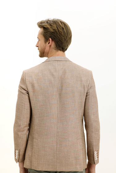 Açık Kahve  Regular Fit Desenli Ceket