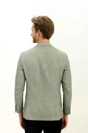 Küf Yeşili Regular Fit Desenli Ceket