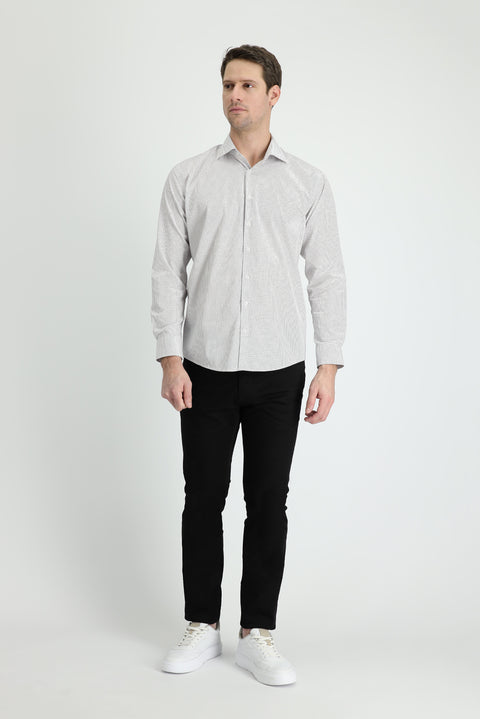 Siyah Relaxed Fit Rahat Kesim Likralı Kanvas / Chino Pantolon