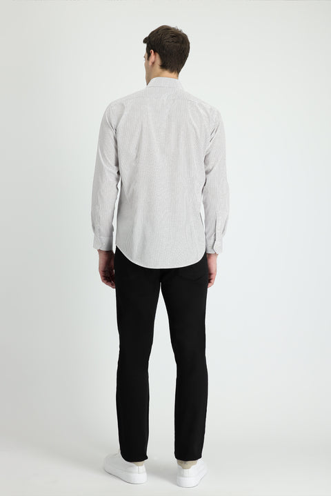 Siyah Relaxed Fit Rahat Kesim Likralı Kanvas / Chino Pantolon