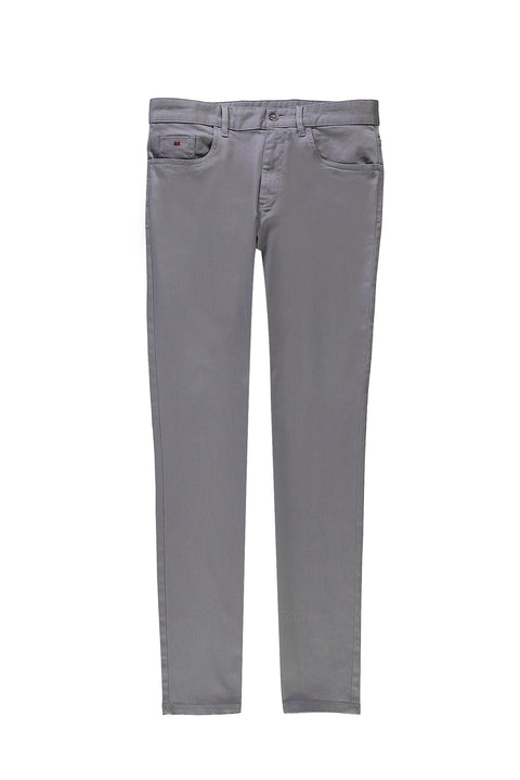 Orta Gri 6 Drop Regular Fit Standart Kesim Likralı Kanvas / Chino Pantolon