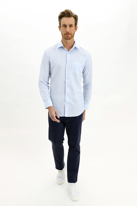 İndigo 7 Drop Slim Fit Dar Kesim Likralı Kanvas / Chino Pantolon