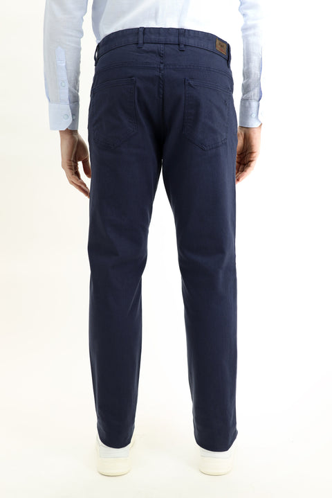 Indigo Relaxed Fit Stretch Canvas / Chino Trousers