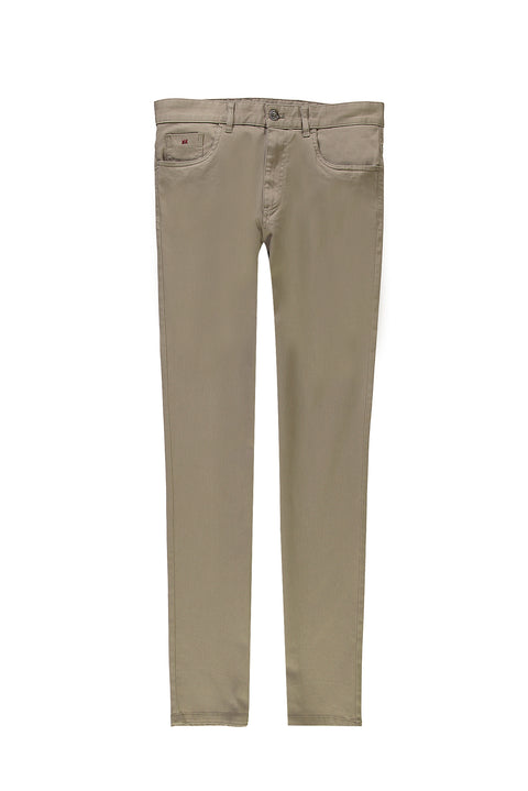 Kum Slim Fit Dar Kesim Likralı Kanvas / Chino Pantolon