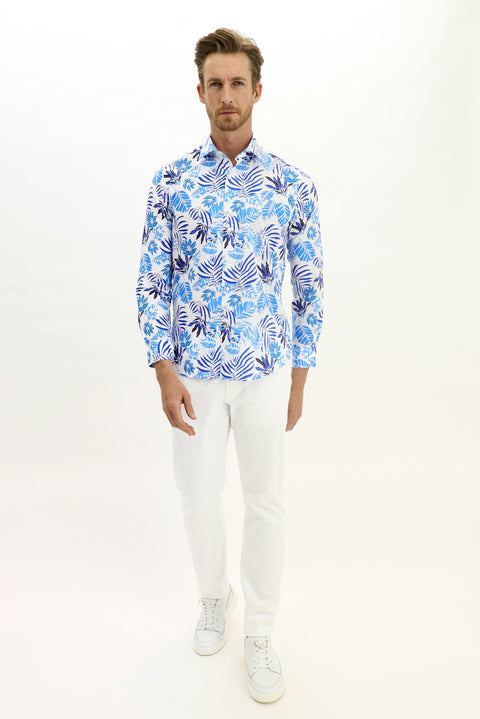 Beyaz 7 Drop Slim Fit Dar Kesim Likralı Kanvas / Chino Pantolon