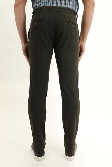 Orta Haki Slim Fit Dar Kesim Likralı Kanvas / Chino Pantolon