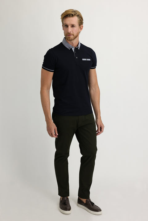 Orta Haki Regular Fit Standart Kesim Likralı Kanvas / Chino Pantolon