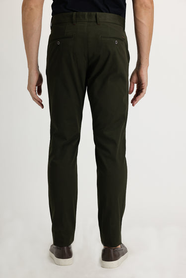 Orta Haki Relaxed Fit Rahat Kesim Likralı Kanvas / Chino Pantolon