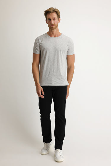 Siyah 6 Drop Regular Fit Standart Kesim Likralı Kanvas / Chino Pantolon