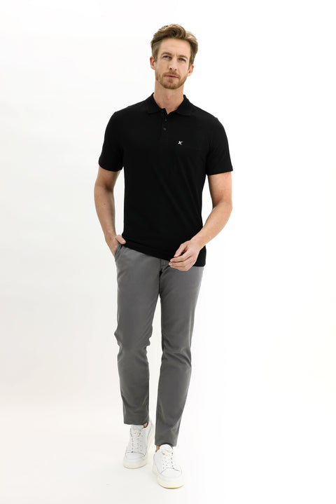 Orta Füme 7 Drop Slim Fit Dar Kesim Likralı Kanvas / Chino Pantolon