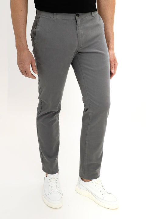 Orta Füme Regular Fit Standart Kesim Likralı Kanvas / Chino Pantolon