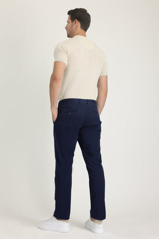  Orta Lacivert 6 Drop Regular Fit Standart Kesim Likralı Kanvas / Chino Pantolon