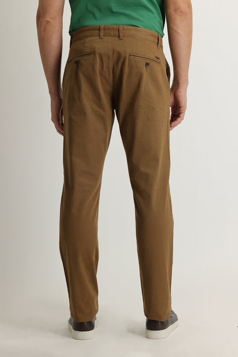Açık Kahve  Relaxed Fit Rahat Kesim Likralı Kanvas / Chino Pantolon