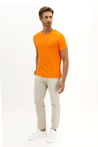Açık Bej Slim Fit Dar Kesim Likralı Kanvas / Chino Pantolon